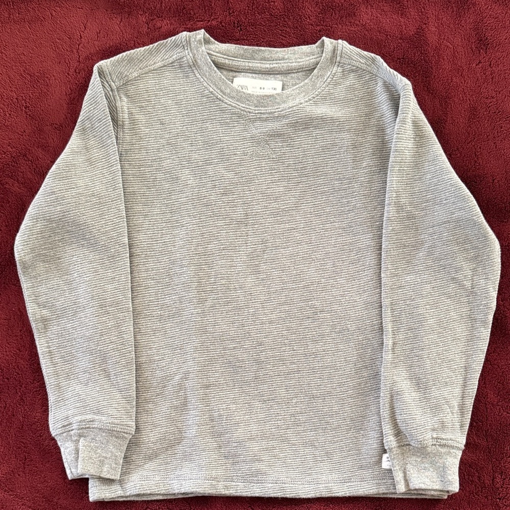 Zara Kids Heather Gray Long Sleeve Tee